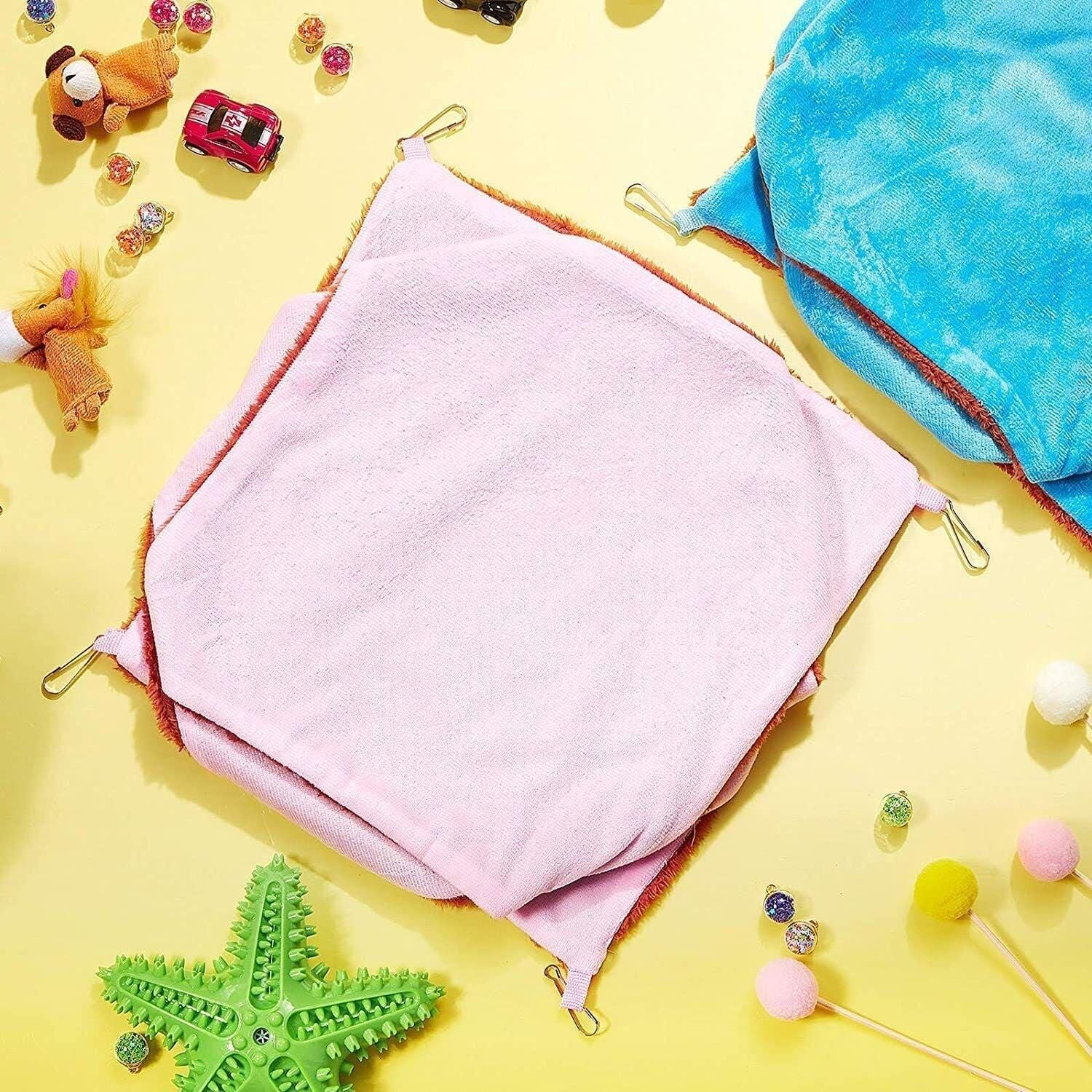 Hanging Hammock Nest Bed for Hamster Guinea Pig Ferret Rat Mice Cage Warmer Toy - Pink Rabbit V528-HAMSTERHAMMOCK-PINKRABBIT-68836