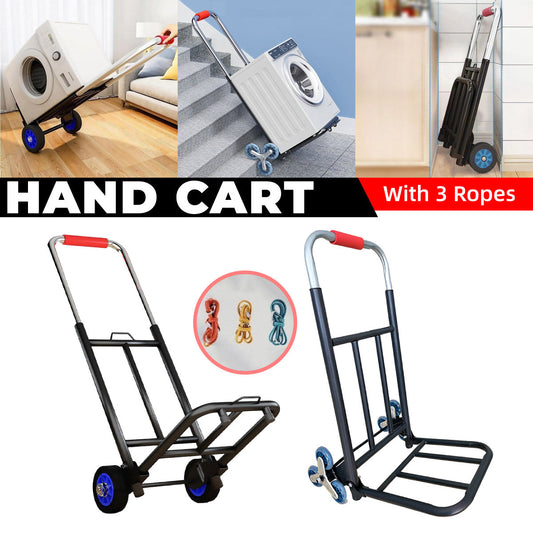 Folding Hand Trolley Heavy Duty Solid Wheel or Stair Climber Tri Wheel for Moving - Stair Climber V528-HAND-CART-867967