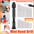 49pcs Mini Hand Drill Vise Hand Bits Twist Woodworking Set Precision Pin Tool V528-HAND-DRILL-49PCS-517951