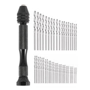 49pcs Mini Hand Drill Vise Hand Bits Twist Woodworking Set Precision Pin Tool V528-HAND-DRILL-49PCS-517951
