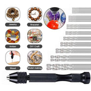 49pcs Mini Hand Drill Vise Hand Bits Twist Woodworking Set Precision Pin Tool V528-HAND-DRILL-49PCS-517951