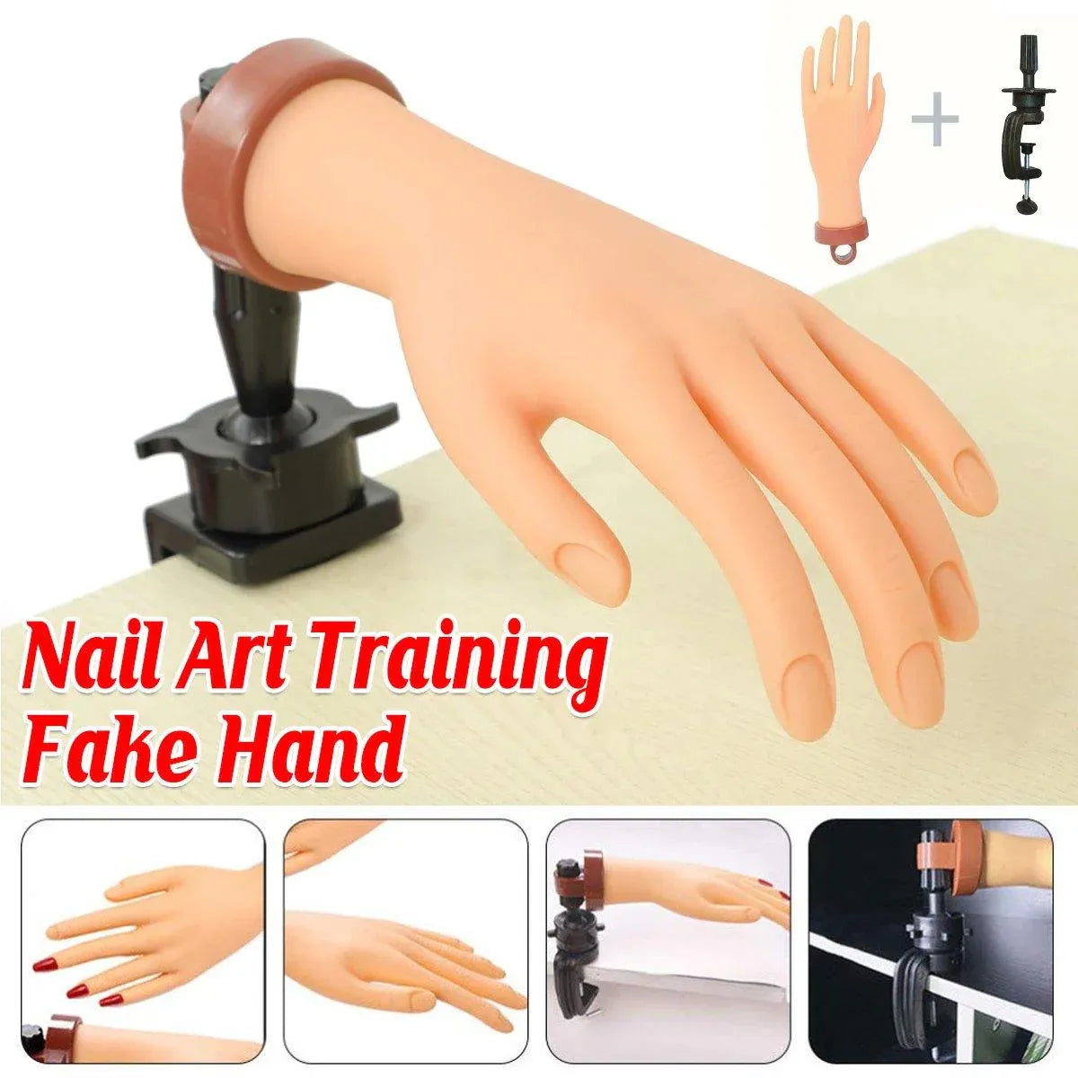 Manicure Practice Hand Mould Simulation Fake Hand Desktop Holder for Nail Art V528-HAND-MODEL-HOLDER-469177