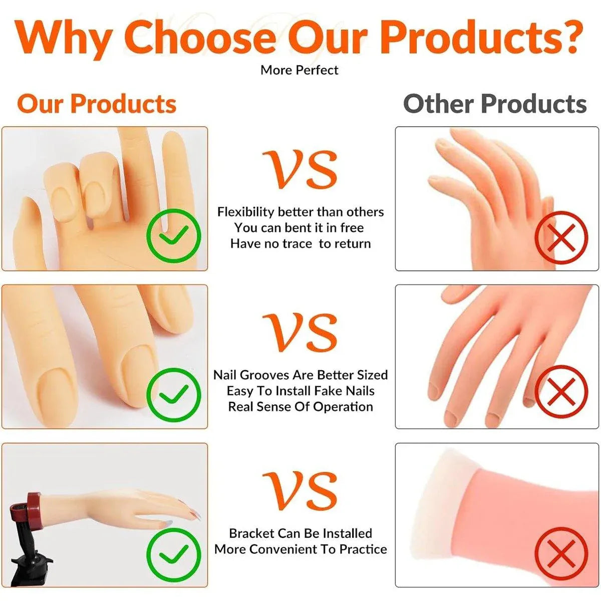 Manicure Practice Hand Mould Simulation Fake Hand Desktop Holder for Nail Art V528-HAND-MODEL-HOLDER-469177