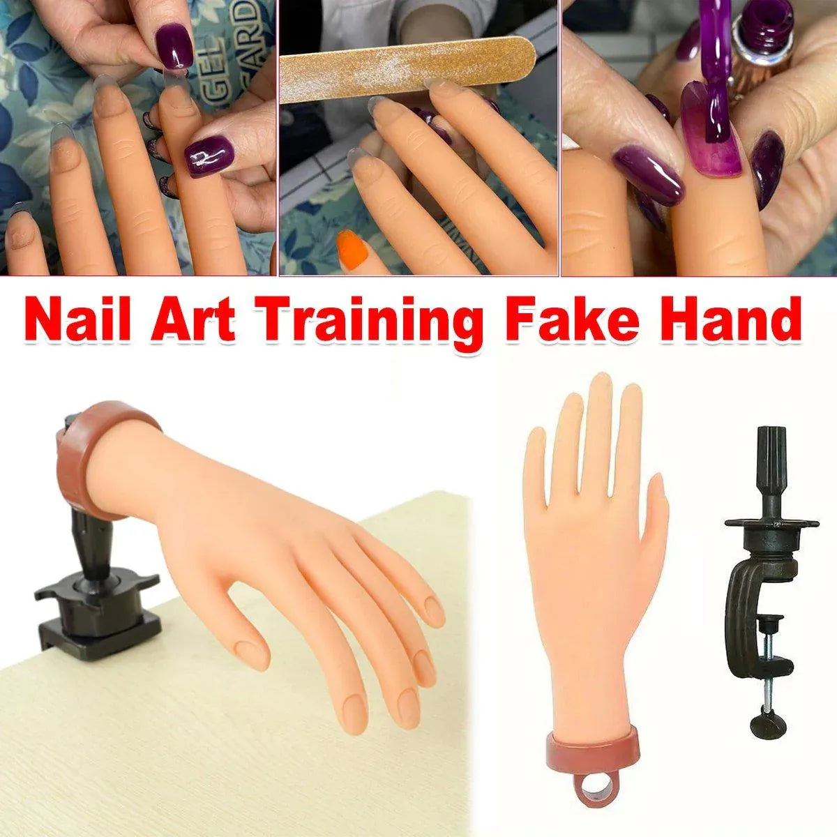 Manicure Practice Hand Mould Simulation Fake Hand Desktop Holder for Nail Art V528-HAND-MODEL-HOLDER-469177