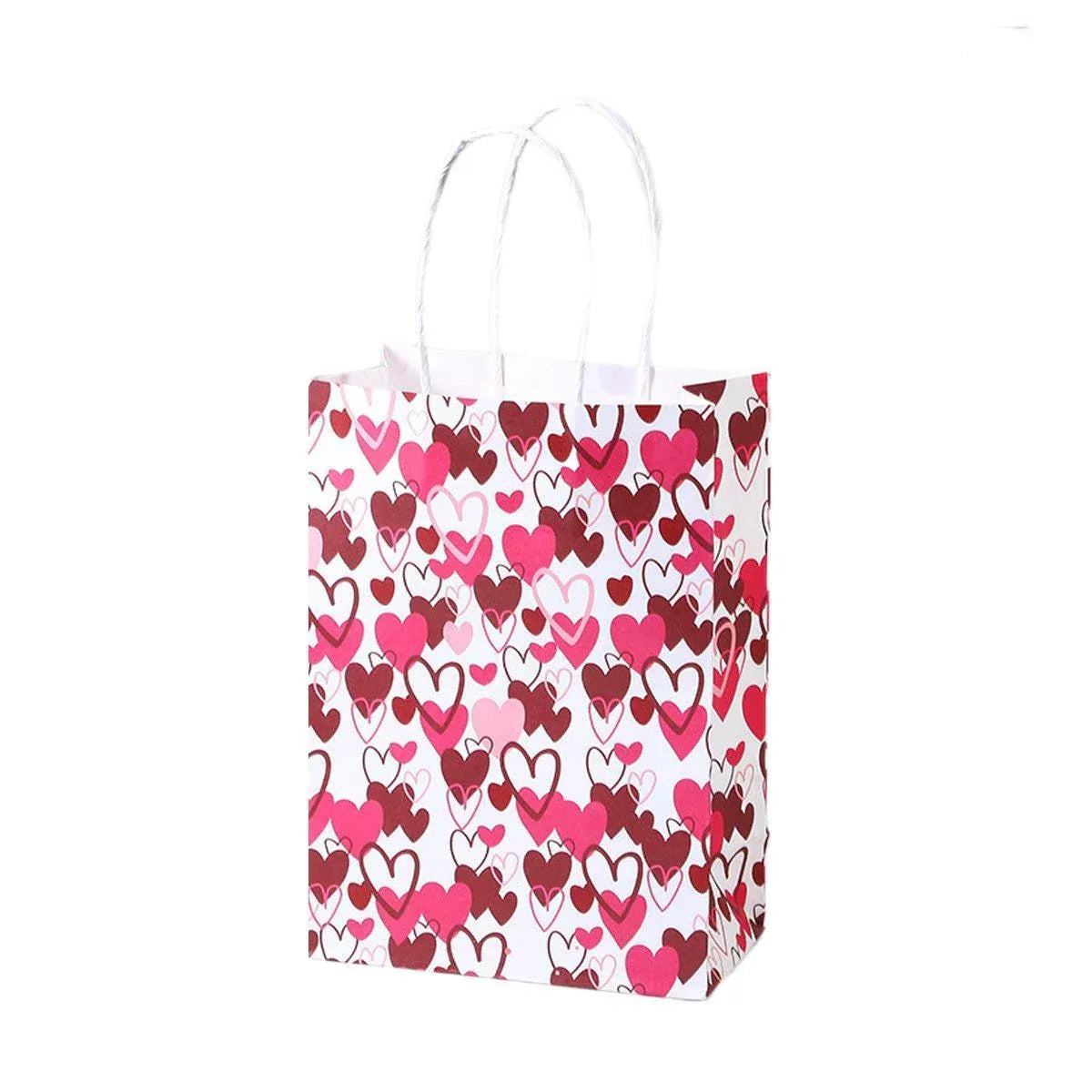 30x Valentines Day Love-Themed Tote Bag Elegant Kraft Paper Handbag Lightweight - Y166 V528-HANDBAG-30PCS-Y166-423512