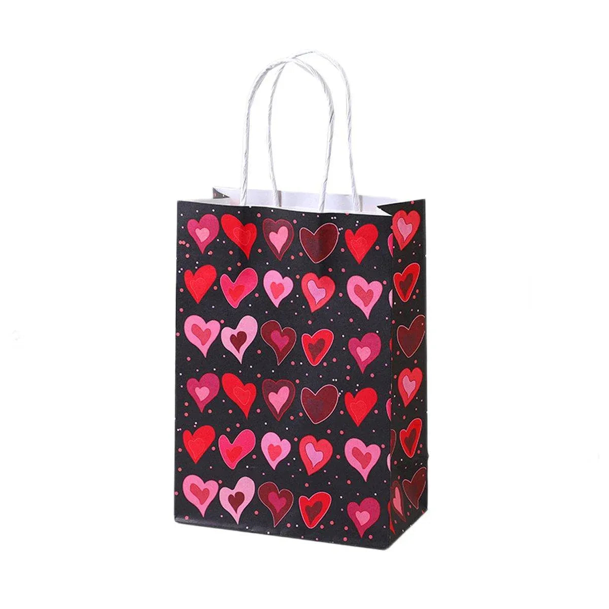 30x Valentines Day Love-Themed Tote Bag Elegant Kraft Paper Handbag Lightweight - Y168 V528-HANDBAG-30PCS-Y168-814528
