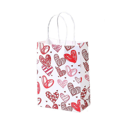 30x Valentines Day Love-Themed Tote Bag Elegant Kraft Paper Handbag Lightweight - Y169 V528-HANDBAG-30PCS-Y169-124528