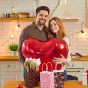 30x Valentines Day Love-Themed Tote Bag Elegant Kraft Paper Handbag Lightweight - Y169 V528-HANDBAG-30PCS-Y169-124528