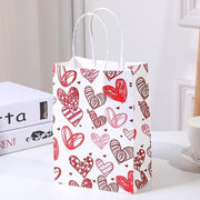 30x Valentines Day Love-Themed Tote Bag Elegant Kraft Paper Handbag Lightweight - Y169 V528-HANDBAG-30PCS-Y169-124528