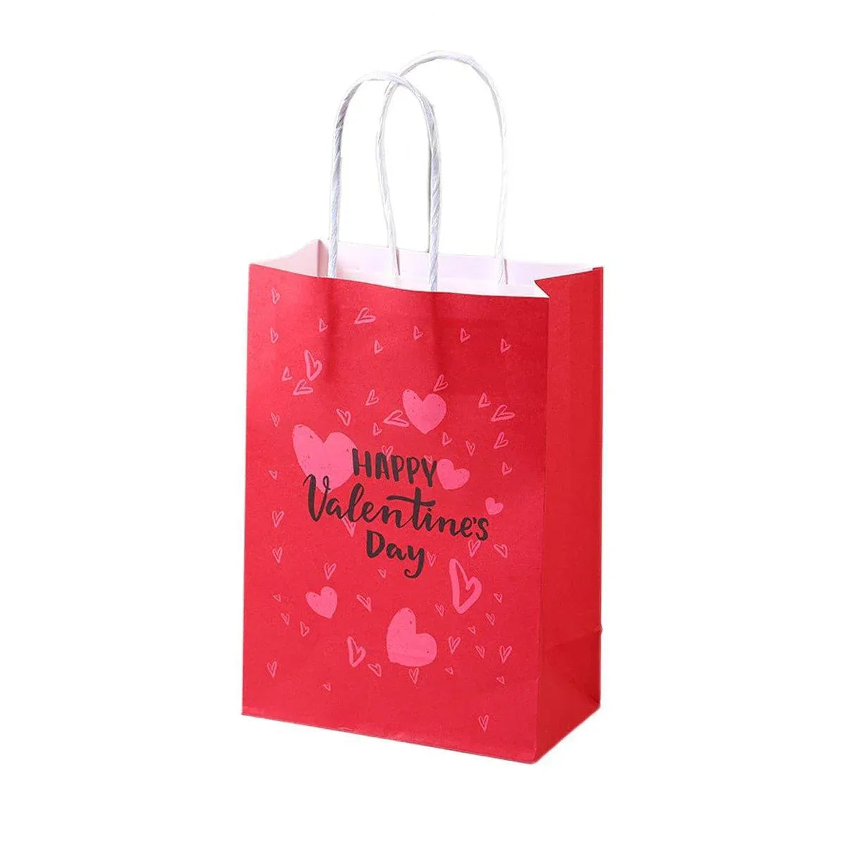 30x Valentines Day Love-Themed Tote Bag Elegant Kraft Paper Handbag Lightweight - Y170 V528-HANDBAG-30PCS-Y170-597412