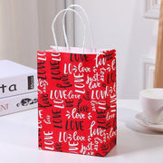 30x Valentines Day Love-Themed Tote Bag Elegant Kraft Paper Handbag Lightweight - Y171 V528-HANDBAG-30PCS-Y171-716502