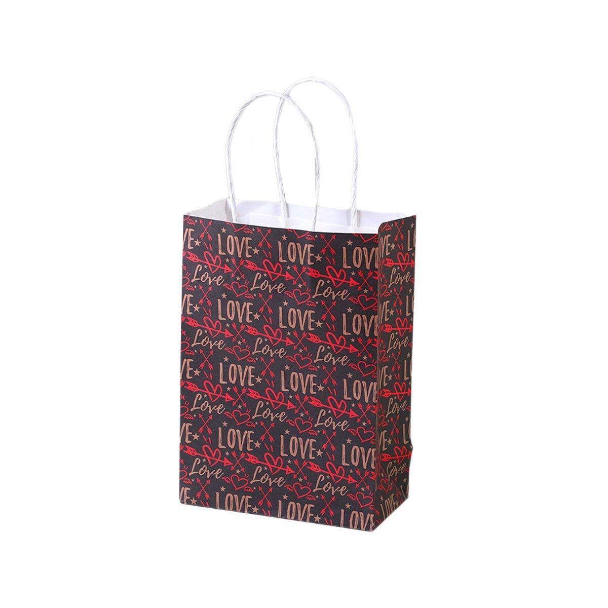 30x Valentines Day Love-Themed Tote Bag Elegant Kraft Paper Handbag Lightweight - Y173 V528-HANDBAG-30PCS-Y173-980253