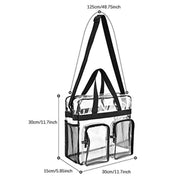 Clear Tote Bag Plastic Transparent Purse Handbag Zipper Security Event Stadium - Grey V528-HANDBAG-GREY-631258