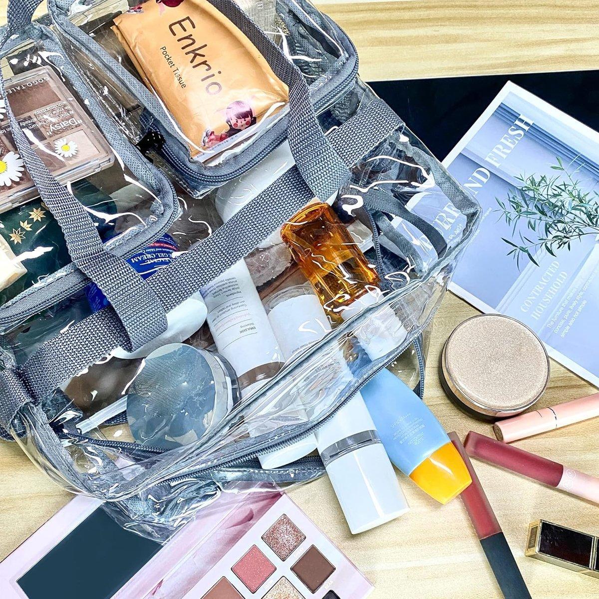 Clear Tote Bag Plastic Transparent Purse Handbag Zipper Security Event Stadium - Grey V528-HANDBAG-GREY-631258