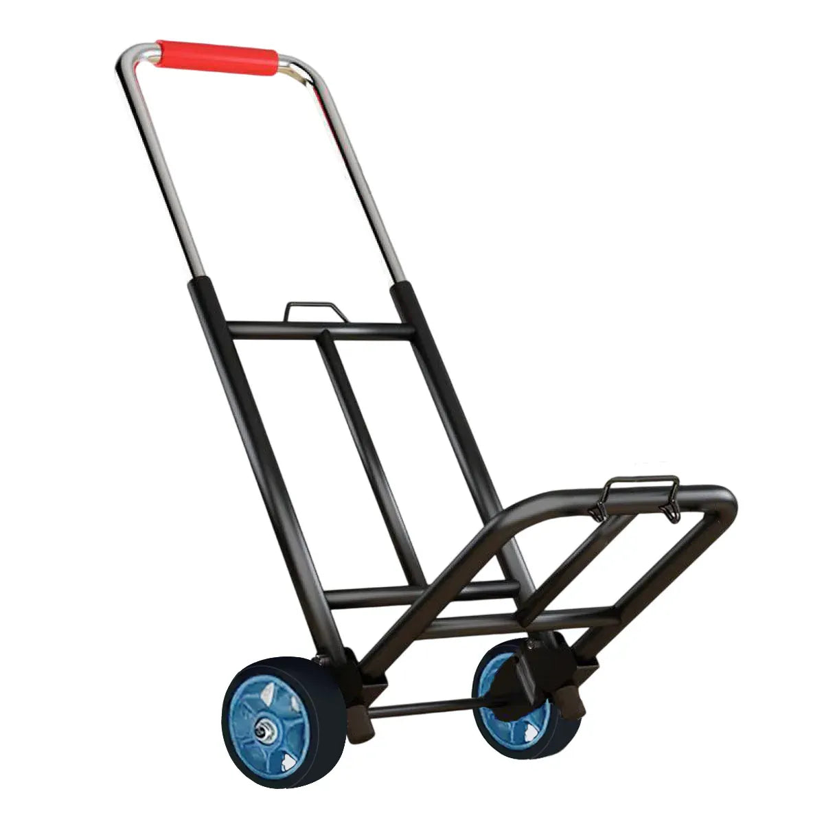 Folding Hand Trolley Heavy Duty Solid Wheel or Stair Climber Tri Wheel for Moving - Flat Ground V528-HANDCART-BLACK-76857
