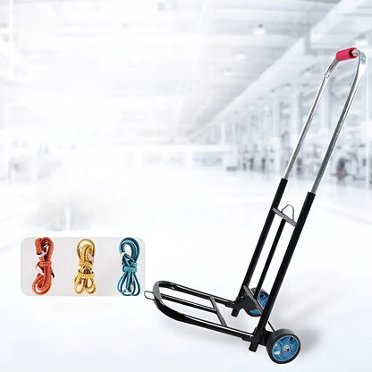 Folding Hand Trolley Heavy Duty Solid Wheel or Stair Climber Tri Wheel for Moving - Flat Ground V528-HANDCART-BLACK-76857