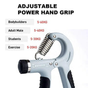 Adjustable Power Hand Grip Forearm Exerciser Gripper Strengthener Trainer 5-60Kg - Grey V528-HANDGRIP-GREY-183236