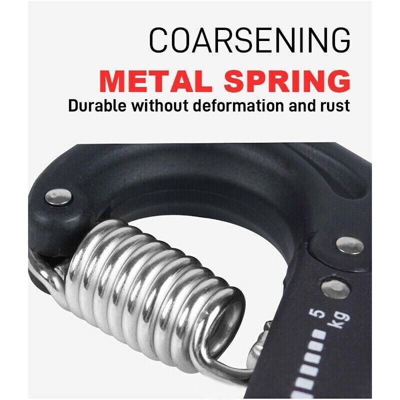 Adjustable Power Hand Grip Forearm Exerciser Gripper Strengthener Trainer 5-60Kg - Grey V528-HANDGRIP-GREY-183236