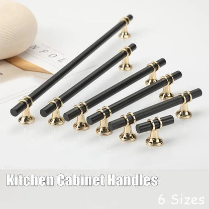 Black Gold Design Kitchen Cabinet Handles Drawer Bar Handle Pull 96 128 160 192 320MM - 192mm V528-HANDLE-BLACK-192MM-87153