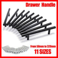 5PCS Black Kitchen Cabinet Door Handles Stainless Steel Door Drawer Pull T Bar - 50mm V528-HANDLE-BLACK-50MMSINGLEHOLE-5PCS