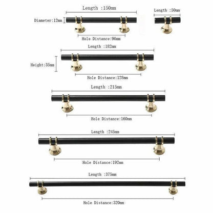 Black Gold Design Kitchen Cabinet Handles Drawer Bar Handle Pull 96 128 160 192 320MM - T Bar V528-HANDLE-BLACK-TBAR-75792