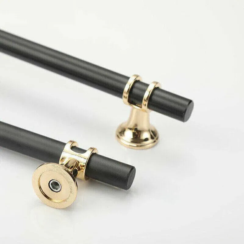 Black Gold Design Kitchen Cabinet Handles Drawer Bar Handle Pull 96 128 160 192 320MM - T Bar V528-HANDLE-BLACK-TBAR-75792