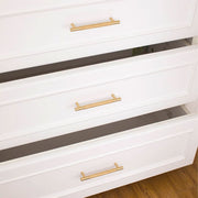 Light Luxury Cabinet Handle Full Copper Gold Straight Knurled Drawer Door Pull - Single Hole V528-HANDLE-C-50MM-577535