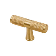 Light Luxury Cabinet Handle Full Copper Gold Straight Knurled Drawer Door Pull - Single Hole V528-HANDLE-C-50MM-577535