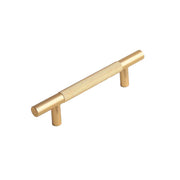 Light Luxury Cabinet Handle Full Copper Gold Straight Knurled Drawer Door Pull - Single Hole V528-HANDLE-C-50MM-577535
