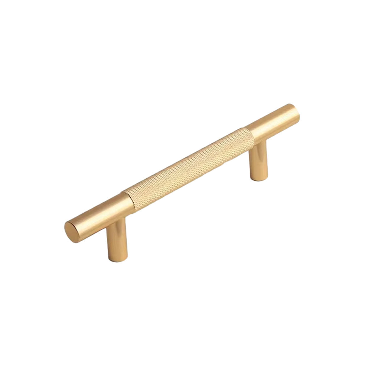 Light Luxury Cabinet Handle Full Copper Gold Straight Knurled Drawer Door Pull - Single Hole V528-HANDLE-C-50MM-577535