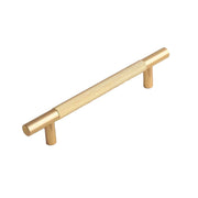 Light Luxury Cabinet Handle Full Copper Gold Straight Knurled Drawer Door Pull - Single Hole V528-HANDLE-C-50MM-577535