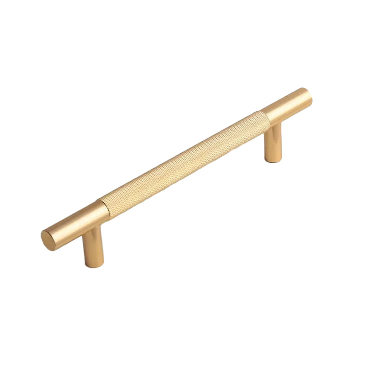 Light Luxury Cabinet Handle Full Copper Gold Straight Knurled Drawer Door Pull - Single Hole V528-HANDLE-C-50MM-577535
