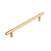 Light Luxury Cabinet Handle Full Copper Gold Straight Knurled Drawer Door Pull - Single Hole V528-HANDLE-C-50MM-577535