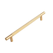 Light Luxury Cabinet Handle Full Copper Gold Straight Knurled Drawer Door Pull - Single Hole V528-HANDLE-C-50MM-577535