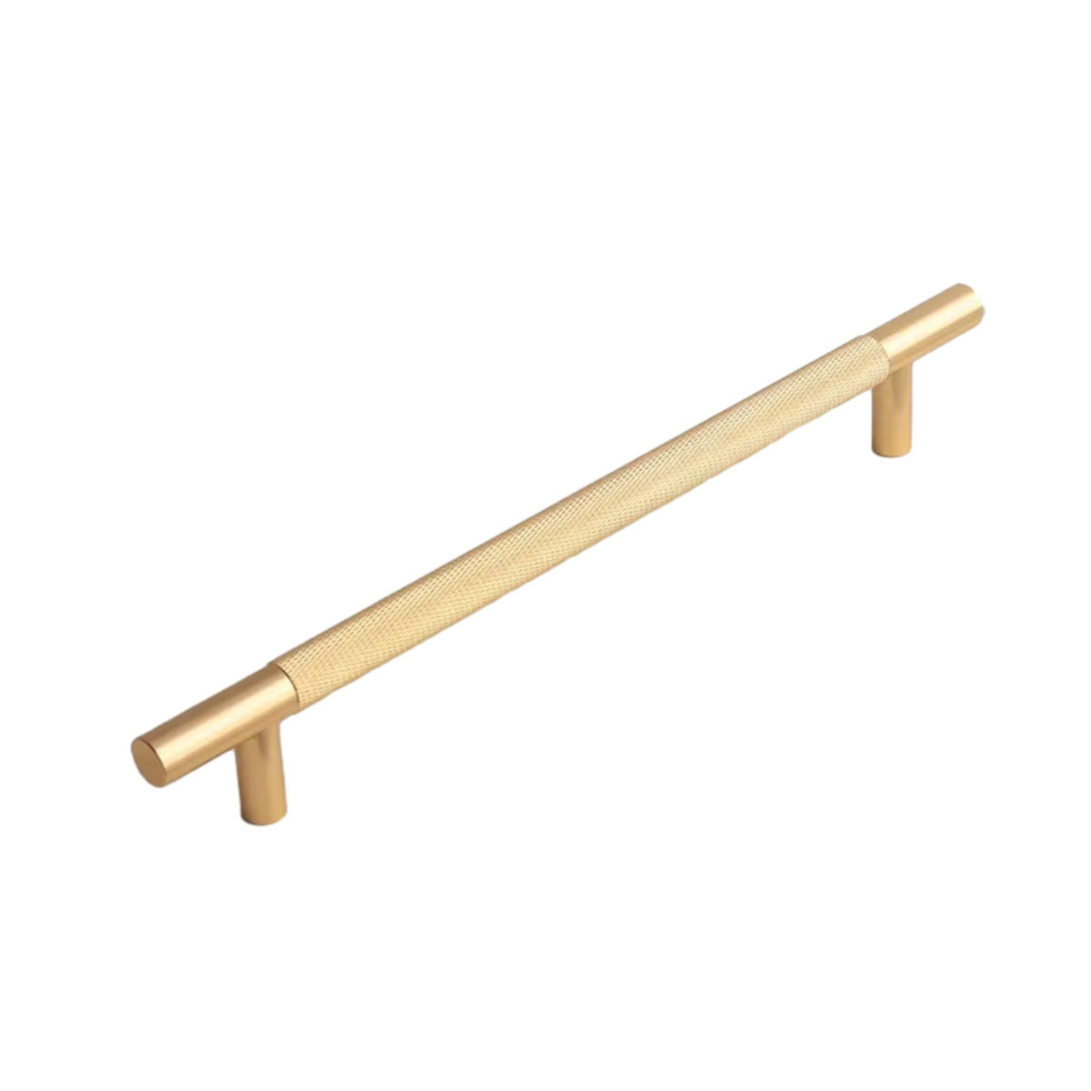 Light Luxury Cabinet Handle Full Copper Gold Straight Knurled Drawer Door Pull - Single Hole V528-HANDLE-C-50MM-577535