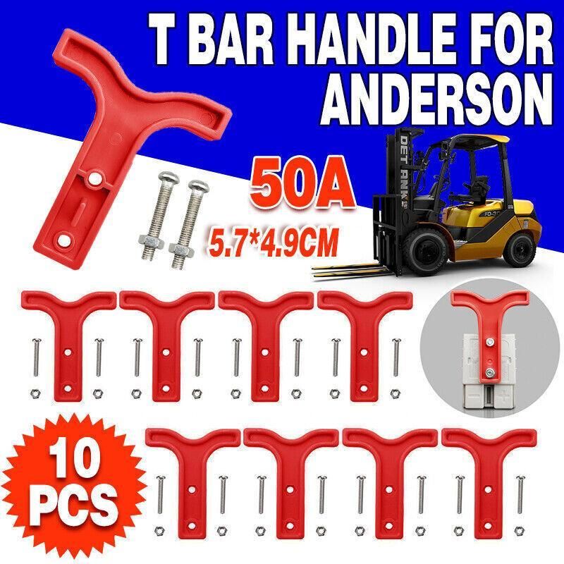 10X Red T Bar Handle For Anderson Style Plug Connectors Tool 50Amp 12-24V 6Awg V528-HANDLE-RED-10PCS-24401