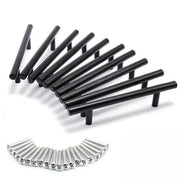 5pcs Silver Kitchen Cabinet Door Handles Stainless Steel Door Drawer Pull T Bar - 100mm/64mm V528-HANDLE-SILVER-100-64MM-5PCS-57199
