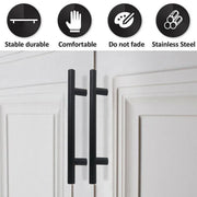 5pcs Silver Kitchen Cabinet Door Handles Stainless Steel Door Drawer Pull T Bar - 100mm/64mm V528-HANDLE-SILVER-100-64MM-5PCS-57199