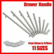 5pcs Silver Kitchen Cabinet Door Handles Stainless Steel Door Drawer Pull T Bar - 127mm/76mm V528-HANDLE-SILVER-127-76MM-5PCS-67036