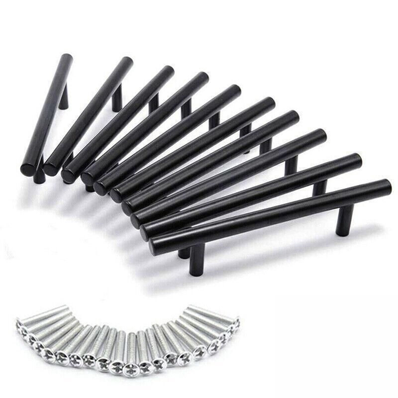 5pcs Silver Kitchen Cabinet Door Handles Stainless Steel Door Drawer Pull T Bar - 127mm/76mm V528-HANDLE-SILVER-127-76MM-5PCS-67036