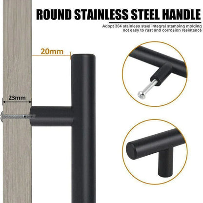 5pcs Silver Kitchen Cabinet Door Handles Stainless Steel Door Drawer Pull T Bar - 127mm/76mm V528-HANDLE-SILVER-127-76MM-5PCS-67036