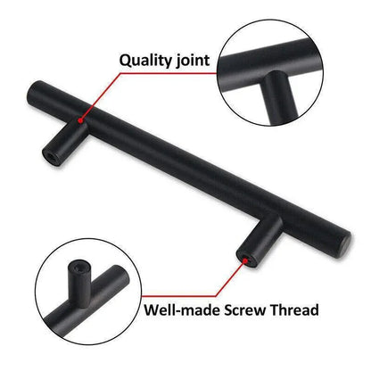 5pcs Silver Kitchen Cabinet Door Handles Stainless Steel Door Drawer Pull T Bar - 50mm V528-HANDLE-SILVER-50MMSINGLEHOLE-5PCS