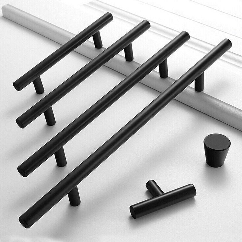 5pcs Silver Kitchen Cabinet Door Handles Stainless Steel Door Drawer Pull T Bar - 50mm V528-HANDLE-SILVER-50MMSINGLEHOLE-5PCS