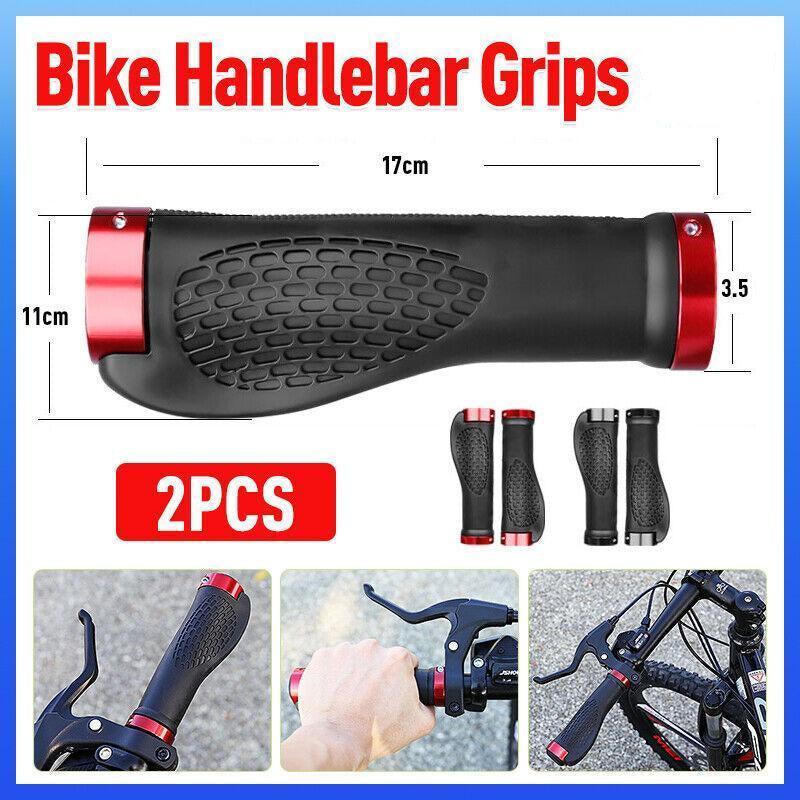 Ergonomic MTB Bike Handlebar Grips 2PCS Lock On Rubber Cycling Mountain Bicycle - Black V528-HANDLEBARGRIPS-BLACK-2PCS-59706