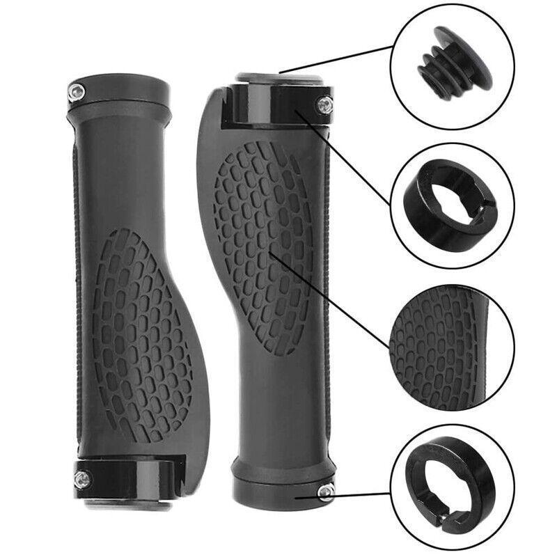 Ergonomic MTB Bike Handlebar Grips 2PCS Lock On Rubber Cycling Mountain Bicycle - Red V528-HANDLEBARGRIPS-RED-2PCS-94827