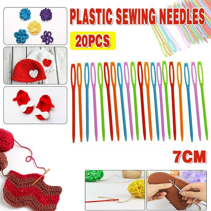 Mix Colour 20PCS Plastic Darning Threading Weaving Sewing Needles V528-HANDSEWINGNEEDLE-20PCS-10146