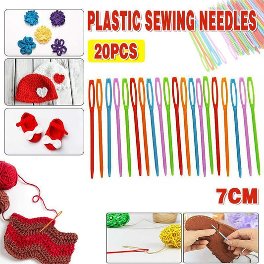 Mix Colour 20PCS Plastic Darning Threading Weaving Sewing Needles V528-HANDSEWINGNEEDLE-20PCS-10146
