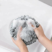 Chenille Hanging Ball Towel for Kitchen Bathroom Hand Drying Absorbent Cloth - Blue V528-HANDTOWEL-BLUE-2PCS-177626