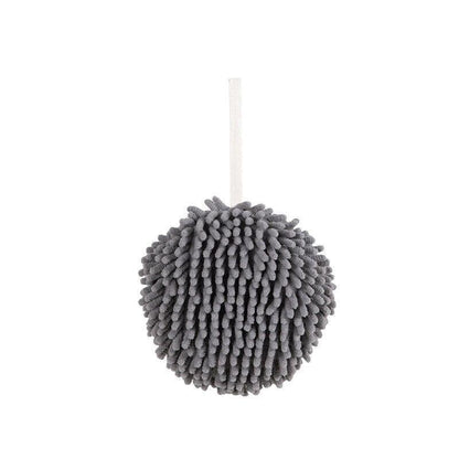 Chenille Hanging Ball Towel for Kitchen Bathroom Hand Drying Absorbent Cloth - Blue V528-HANDTOWEL-BLUE-2PCS-177626