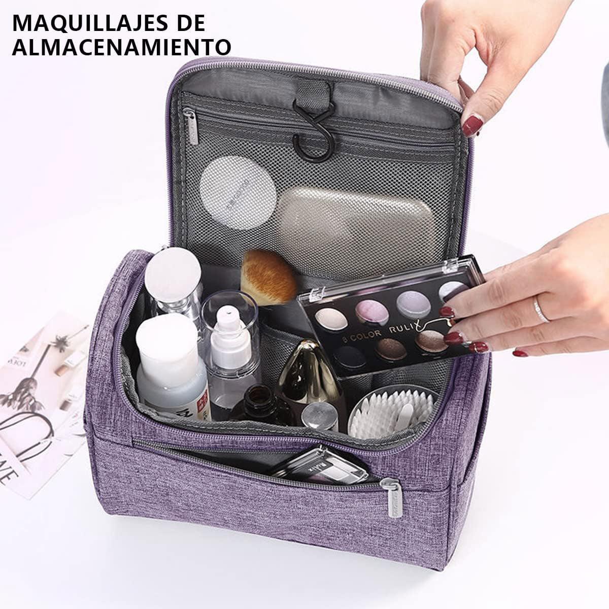 Womens Cosmetic Bag Make Up Case Travel Toiletry Wash Organiser Vanity Nail Box - Grey V528-HANDWASHBAG-GREY-79407